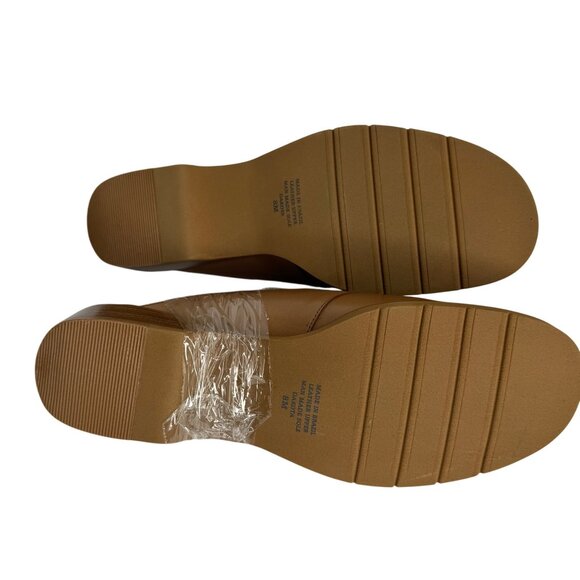 Vintage Worthington‎ Tan Leather Slip-On Mules Small Heel Women's Size 8M - Picture 9 of 11